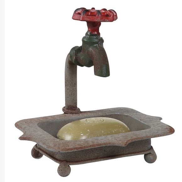 Hello Hunny Other - Hello Honey Iron Faucet Spigot Farmhouse Rustic Soap Holder